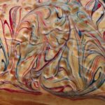 red, white & blue swirl cake