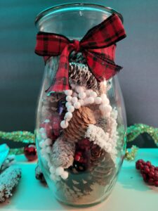 White Christmas Pinecone Vase