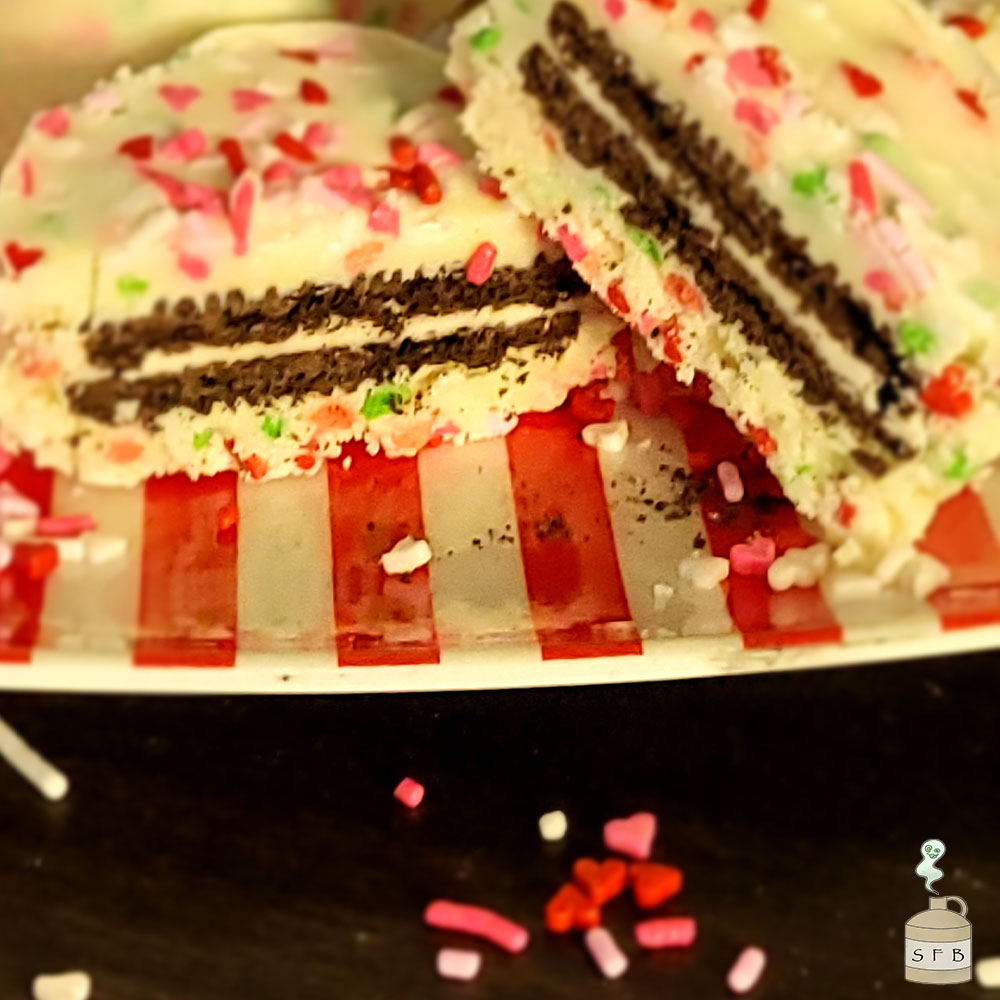 Valentines Day Oreo Pucks cut